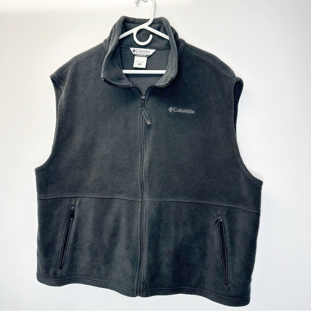 Columbia Men’s Fleece Full Zip Front Vest Size XL Black